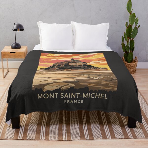 Item preview, Mont Saint Michel, France. Vibrant and Colorful Travel Poster. Art By Carraann designed and sold by CARRAANN.