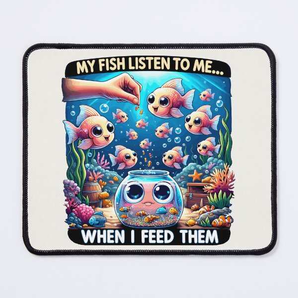 Item preview, Feeding fish, funny aquarium motif designed and sold by FinFriends.
