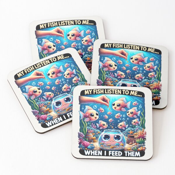 Item preview, Feeding fish, funny aquarium motif designed and sold by FinFriends.