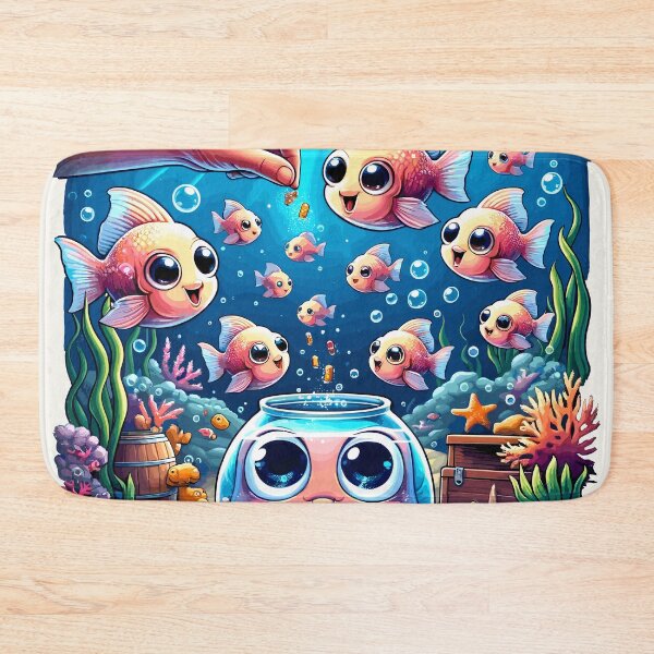 Item preview, Feeding fish, funny aquarium motif designed and sold by FinFriends.
