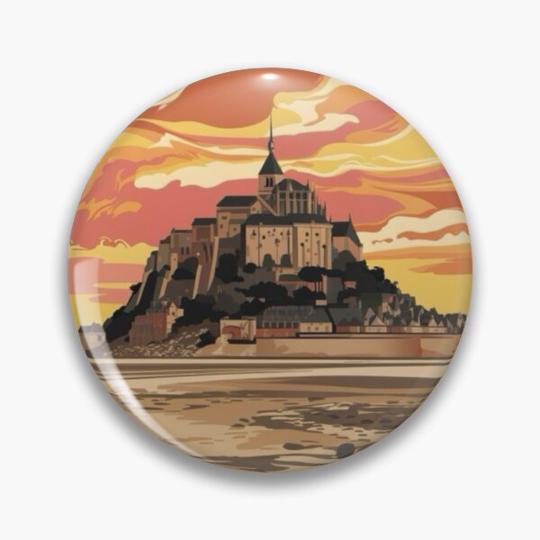 Item preview, Mont Saint Michel, France. Vibrant and Colorful Travel Poster.  Art By Carraann  designed and sold by CARRAANN.