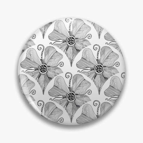 Item preview, Monochrome Topography Flower Tangle Art Deco Scallop designed and sold by Triplicate Limited.