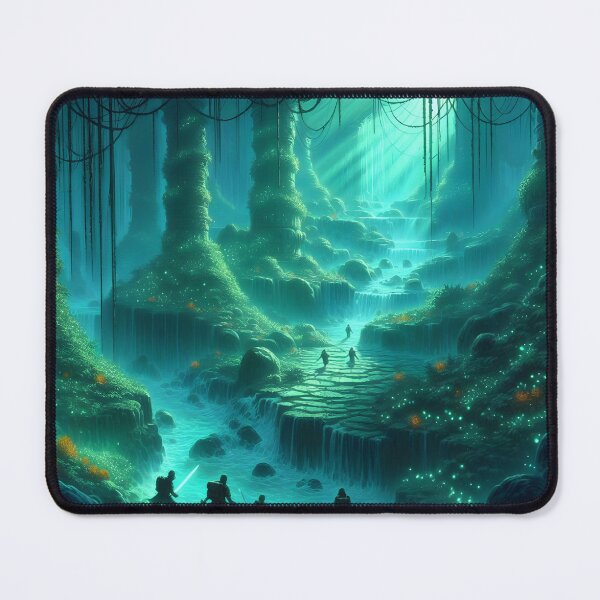 Item preview, Enchanted Forest Glow Print: Mystical Cave Adventure Art designed and sold by PandaTShirtShop.