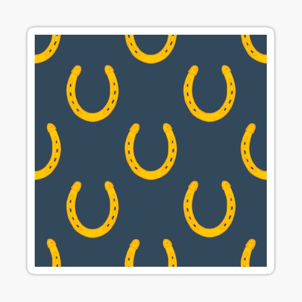 Lucky horseshoes blue and gold print Sticker