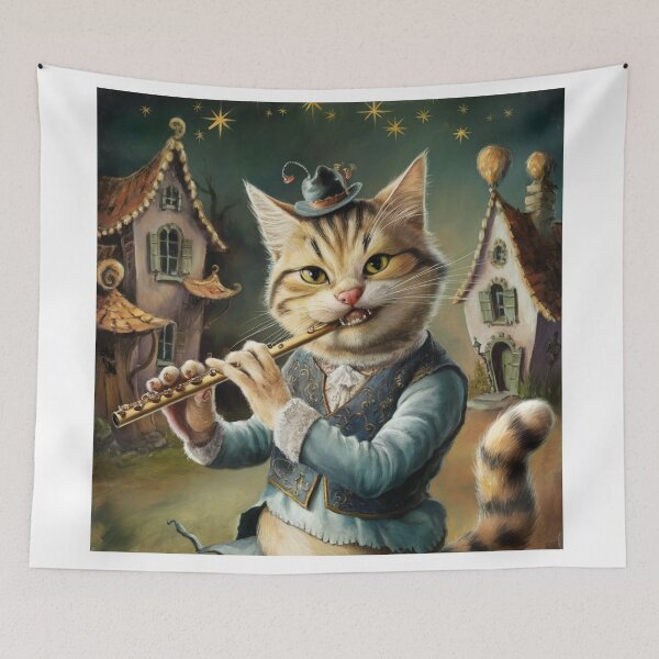 Item preview, "CAT FLUTE". CUTE CAT PLAYING FLUTE  designed and sold by Obinne.