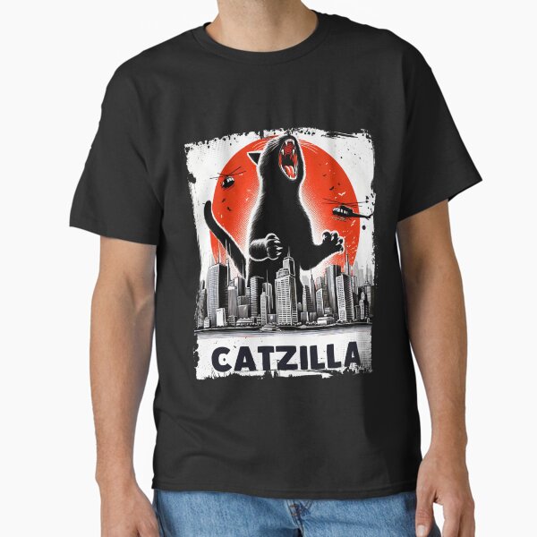 Item preview, Funny Catzilla Cat Japanese Art Black Cat designed and sold by Yourteecreation.