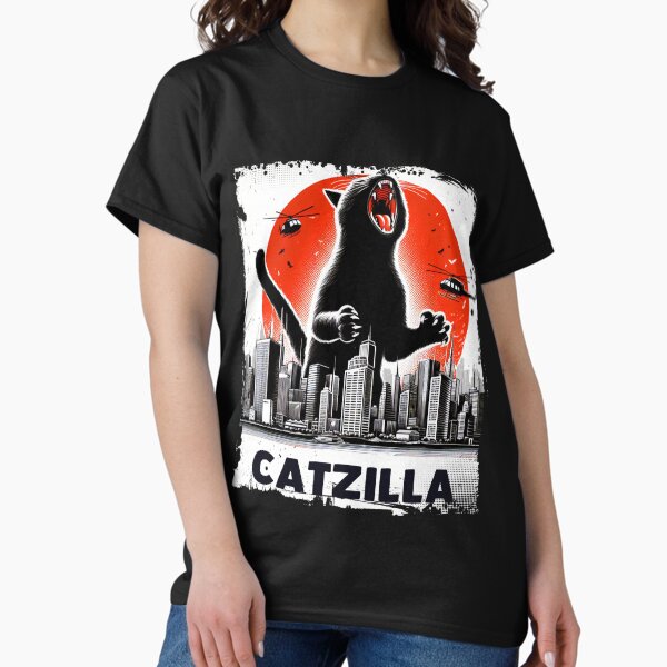Item preview, Funny Catzilla Cat Japanese Art Black Cat designed and sold by Yourteecreation.