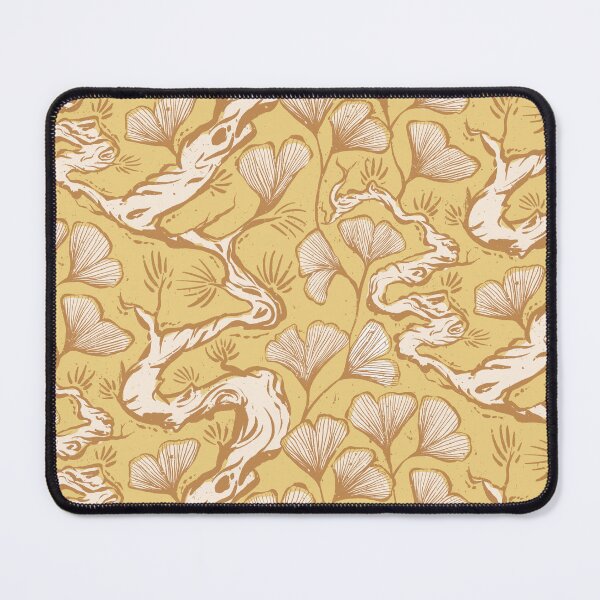 Item preview, Black pine and gingko leaves, gold, botanical design, Asian style designed and sold by Caroline Rausch.
