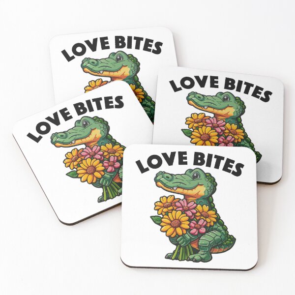 Artikelvorschau, Krokodil - Love Bites (mit schwarzer Schrift) entworfen und verkauft von VelvetRoom.