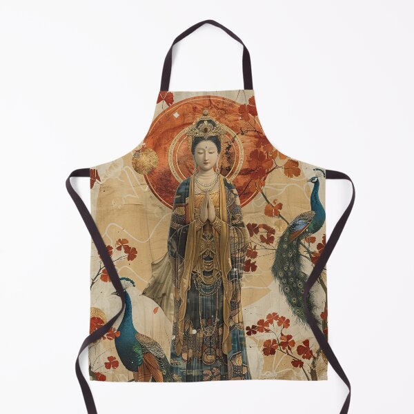 Item preview, Guan Yin with Peacocks Illustration designed and sold by OccultDreams.