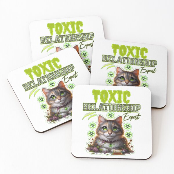 Item preview, Toxic Relationship quote Green Toxin Cat designed and sold by JediKittenWars.