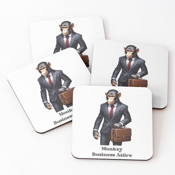Item preview, Monkey Business Suit Attire Professional Simian Style Funny designed and sold by VanessaMF.