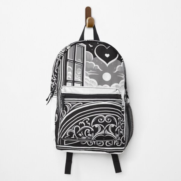 Item preview, a window opened to the outside with heart, black/white designed and sold by bernhagen.