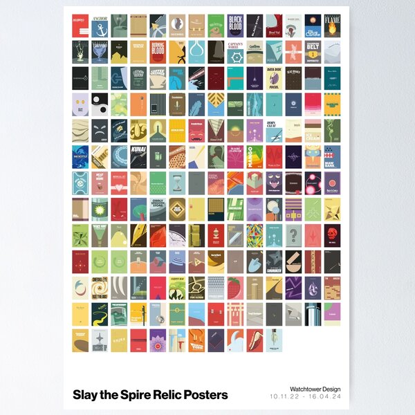 Item preview, Slay the Spire Relic Poster - All 179 relics designed and sold by WatchtowerDesign.