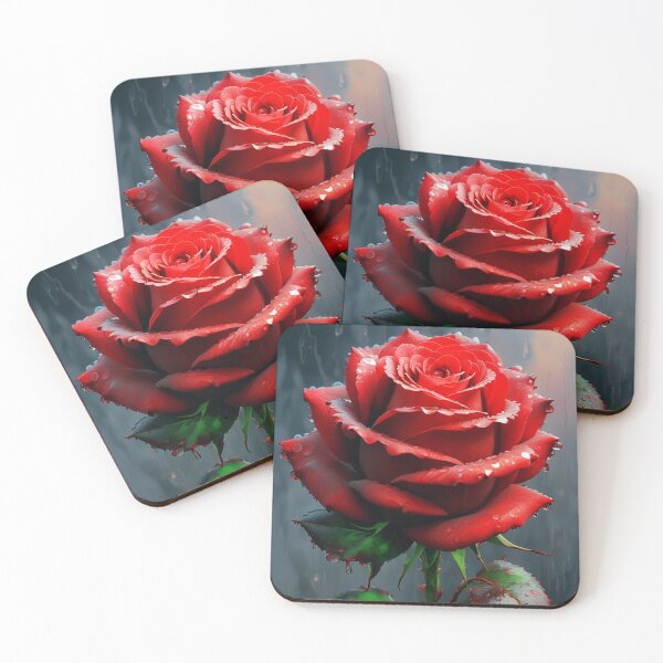 Item preview, Wet Red Rose Flower designed and sold by Bunmigraphics .
