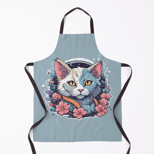 Artikelvorschau, Katze in blau-rosa Blumenzyklen entworfen und verkauft von GracePaigePlaza.
