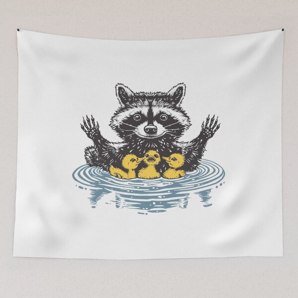 Item preview, Raccoon Come Play with Water designed and sold by NatureStyle555.