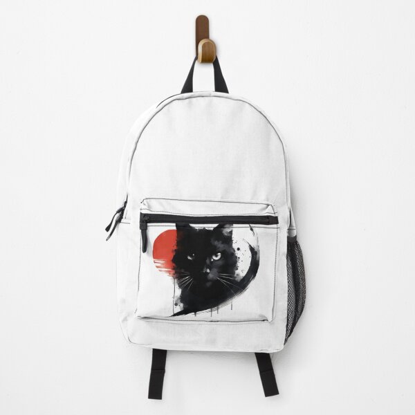 Item preview, Sumie Art Pincelada Japonesa Gato Negro Sol Rojo designed and sold by TomFrontierArt.