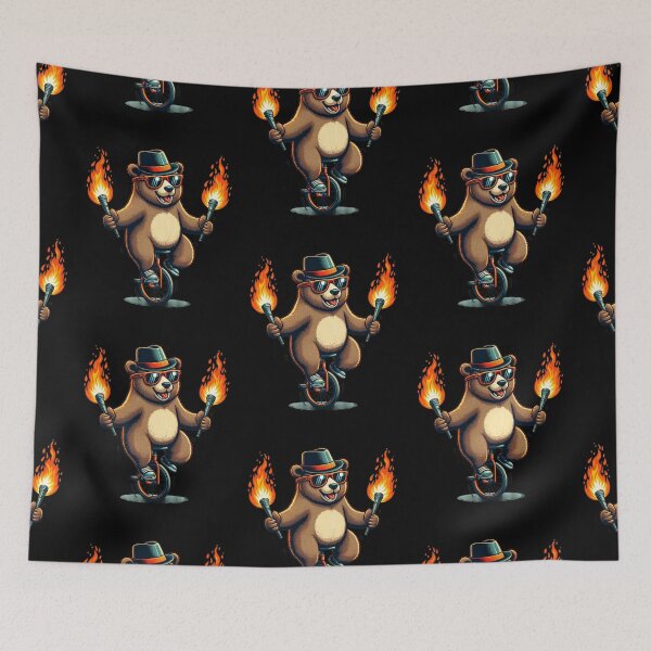 Item preview, Bear on a monocycle funny gifts for a monocyclist designed and sold by Pixel-Forge.