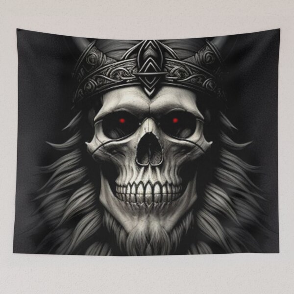 Item preview, Vintage Classic Bearded Viking Skull Warrior designed and sold by TheDarkWardrobe.