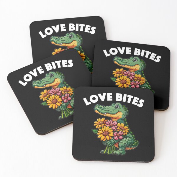 Artikelvorschau, Krokodil - Love Bites (mit weißer Schrift) entworfen und verkauft von VelvetRoom.