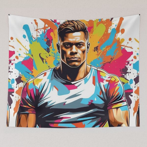 Item preview, Vibrant Strength Abstract Muscle in Splattered Hues designed and sold by ArtComixHaven.