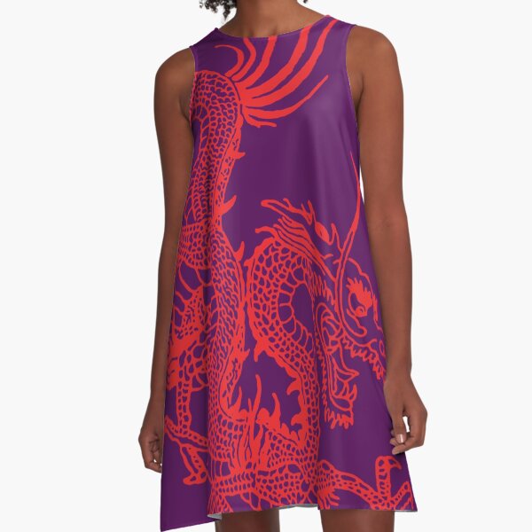 Item preview, Red Chinese Dragon / Purple Background designed and sold by EddieBalevo.