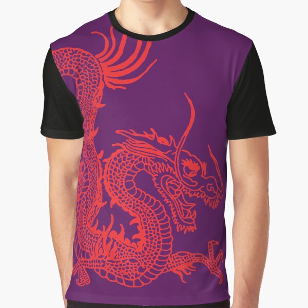 Aperçu de l'œuvre Dragon Chinois Rouge / Fond Violet créée et vendue par EddieBalevo.