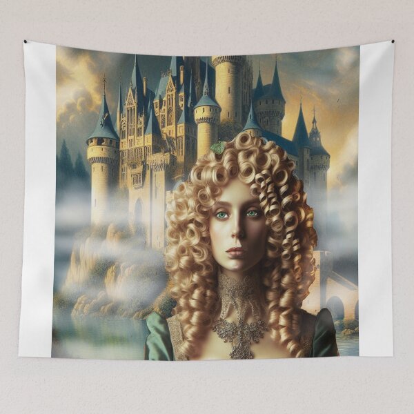 Item preview, Mélusine in front of one of the castles she built in one night designed and sold by Valérie Ozanon.