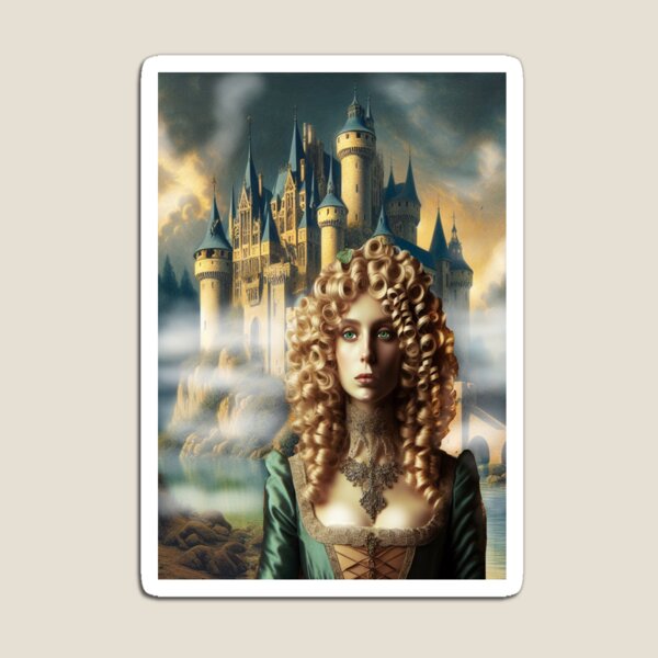 Item preview, Mélusine in front of one of the castles she built in one night designed and sold by Valérie Ozanon.