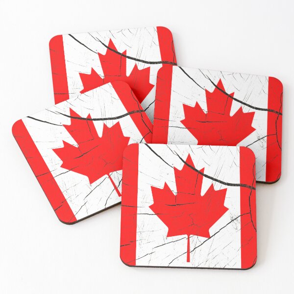 Item preview, Rustic Red White Leaf Wood Canada Flag designed and sold by Blok45.