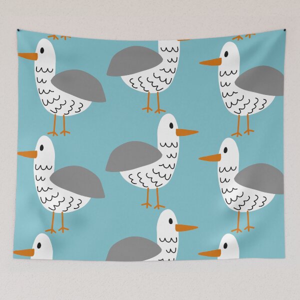 Item preview, Seagull Beach Party Pattern (blue) designed and sold by Design Minds Boutique.