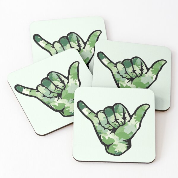 Aperçu de l'œuvre Shaka Hand ALOHA (camouflage feuilles vertes) créée et vendue par Margival.
