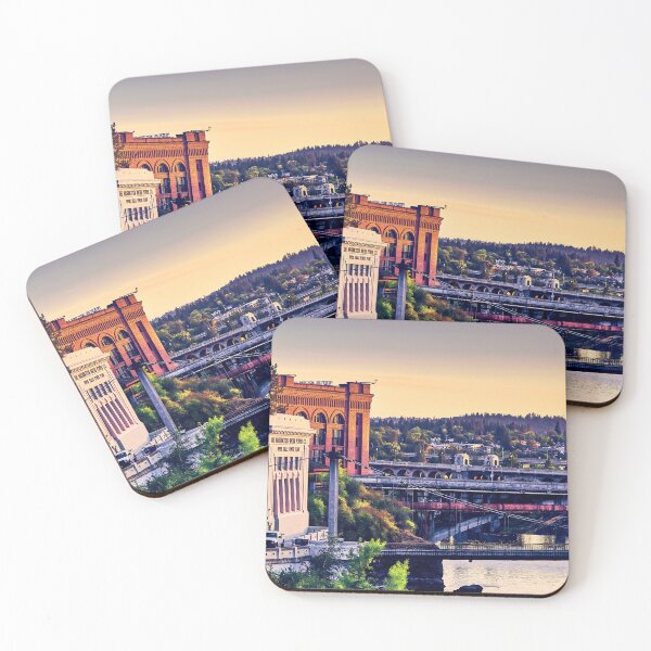Item preview, Sunset Over Washington Water Power, Spokane River designed and sold by Acorns + Oak Photography.