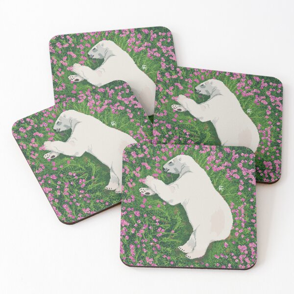 Item preview, Polar Bear Sleeping in Flowers designed and sold by KateBlubird.