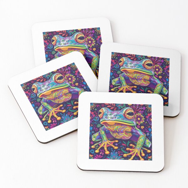 Item preview, Vivid Floral Fantasy Frog Illustration designed and sold by PICbyFemke.