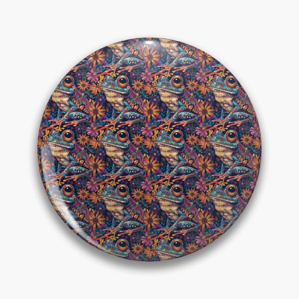 Item preview, Enchanted Cosmic Frog amidst Blooming Flowers designed and sold by PICbyFemke.