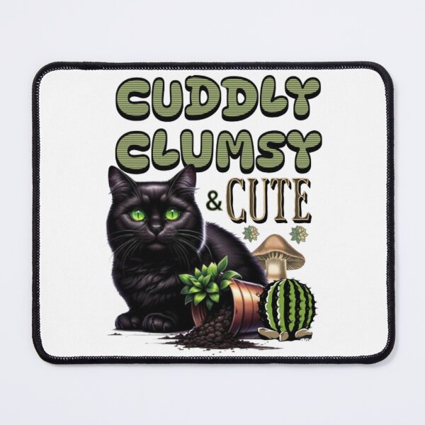 Item preview, Gardening Mushroom Cactus Knocked Over Plant Black Cat designed and sold by JediKittenWars.