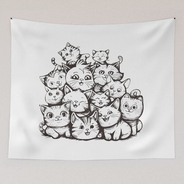 Item preview, Cute Doodle Cats designed and sold by NicolasGlowArt.