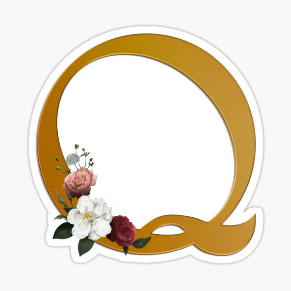 Item preview, Gold Letter Q Floral Monogrammed Gift designed and sold by QreativeLicense.