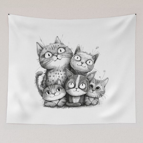 Item preview, Adorable Doodle Cats  designed and sold by NicolasGlowArt.