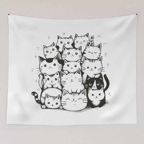 Item preview, Cute Doodle Cats  designed and sold by NicolasGlowArt.
