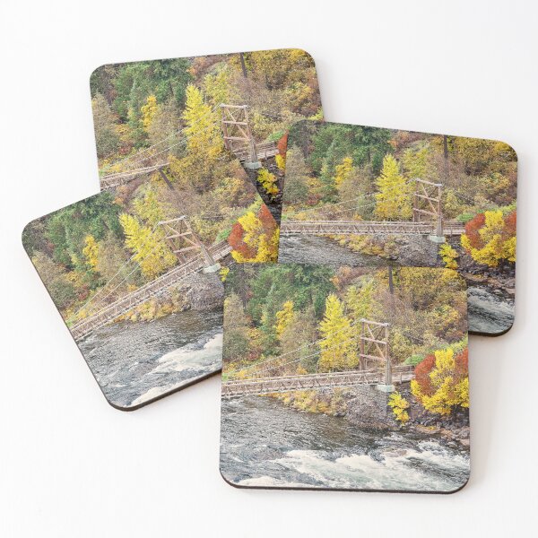 Item preview, Suspension Bridge at Riverside State Park in Fall, Spokane, WA designed and sold by Acorns + Oak Photography.