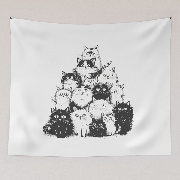 Item preview, Fluffy Doodle Cats designed and sold by NicolasGlowArt.
