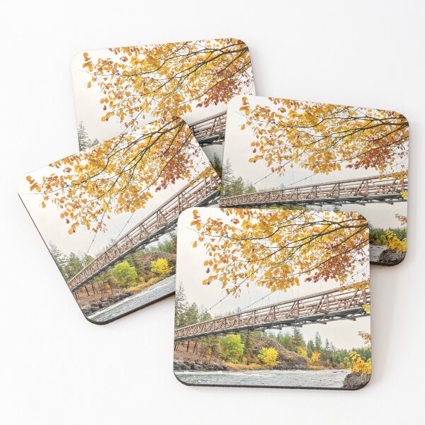 Item preview, Riverside State Park in Autumn, Suspension bridge designed and sold by Acorns + Oak Photography.