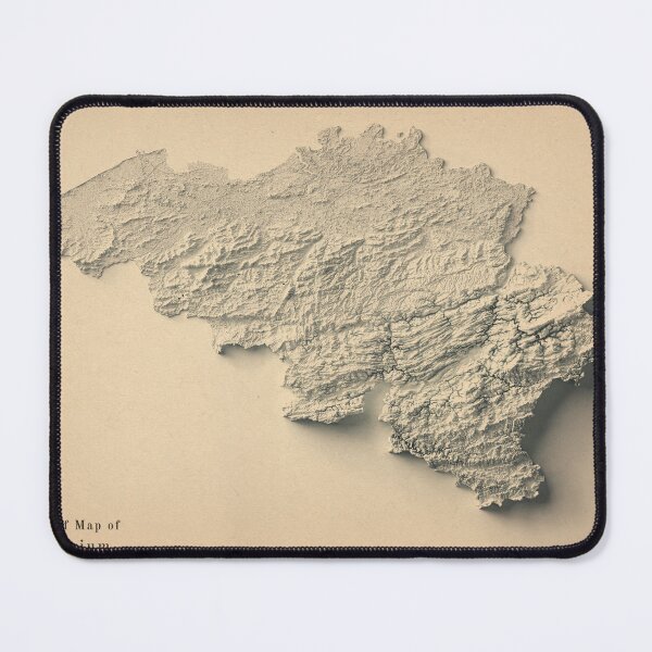 Item preview, Belgium Shaded Relief Map digitally-rendered designed and sold by ThinkAboutMaps.