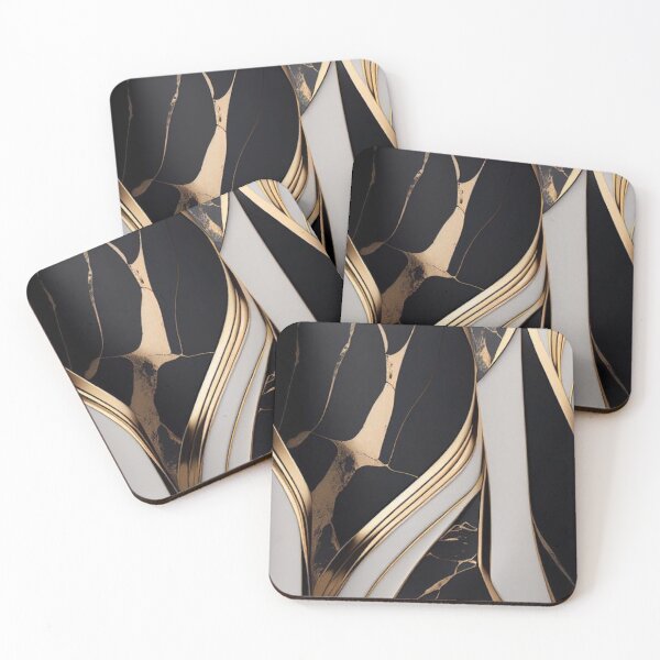 Item preview, Marble Marvels: Exploring the Beauty of Stone Black White and Gold designed and sold by CulinaryCenter.