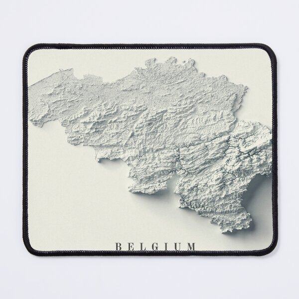 Item preview, Belgium Shaded Relief Map digitally-rendered designed and sold by ThinkAboutMaps.