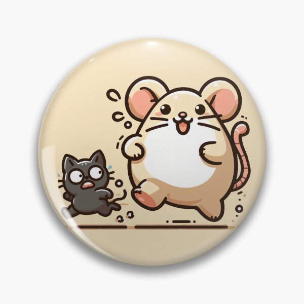 Item preview, Chonky mouse chasing tiny cat designed and sold by Slick-Waffles.