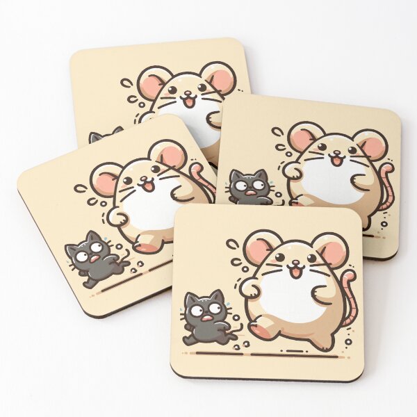 Item preview, Chonky mouse chasing tiny cat designed and sold by Slick-Waffles.